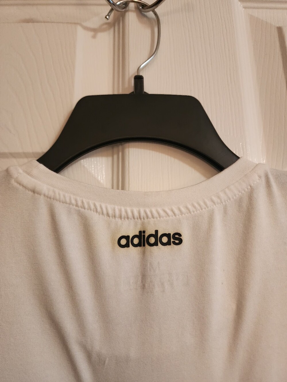 adidas White Tee with Multicolor Logo and Black Butterfly Print - Picture 5 of 5